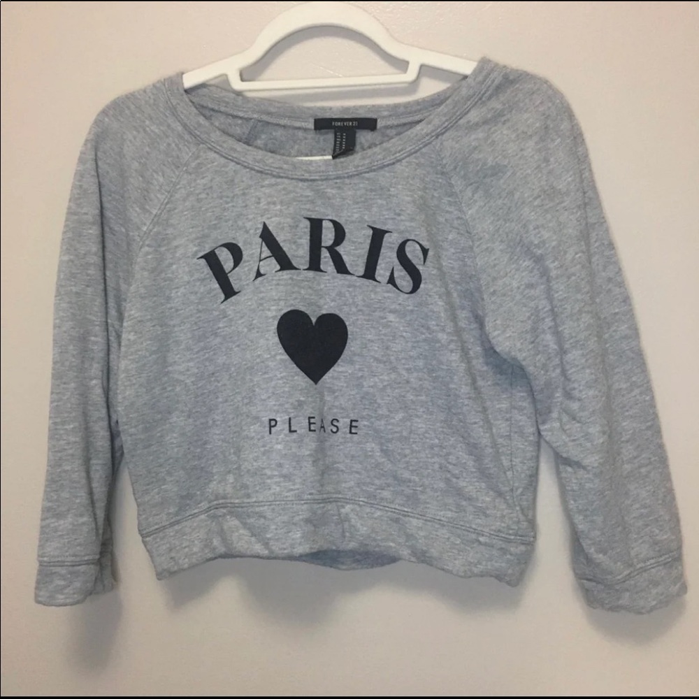 Forever 21 Grey cropped sweatshirt women’s size M